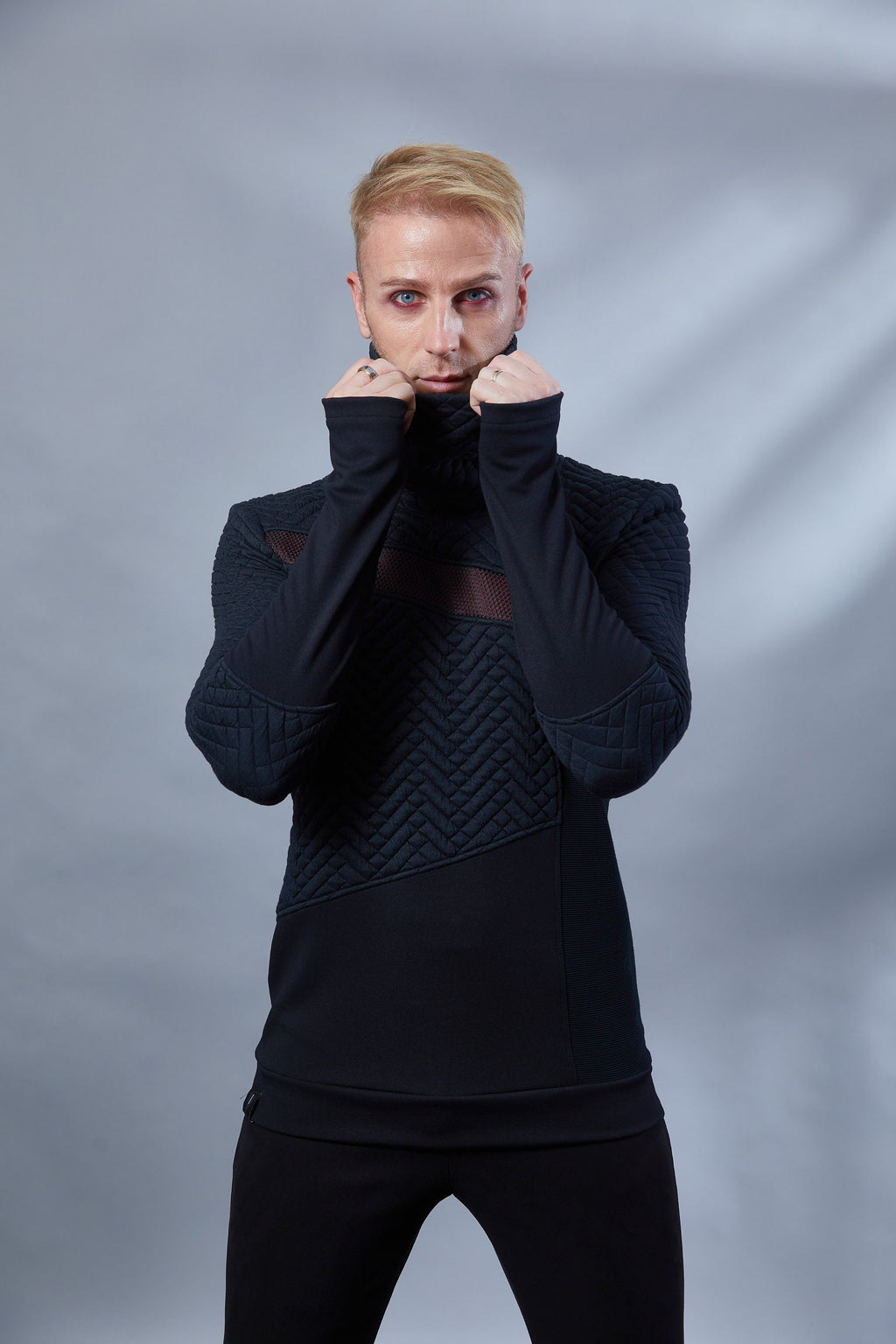 LL-9 Black asymmetrical sweater
