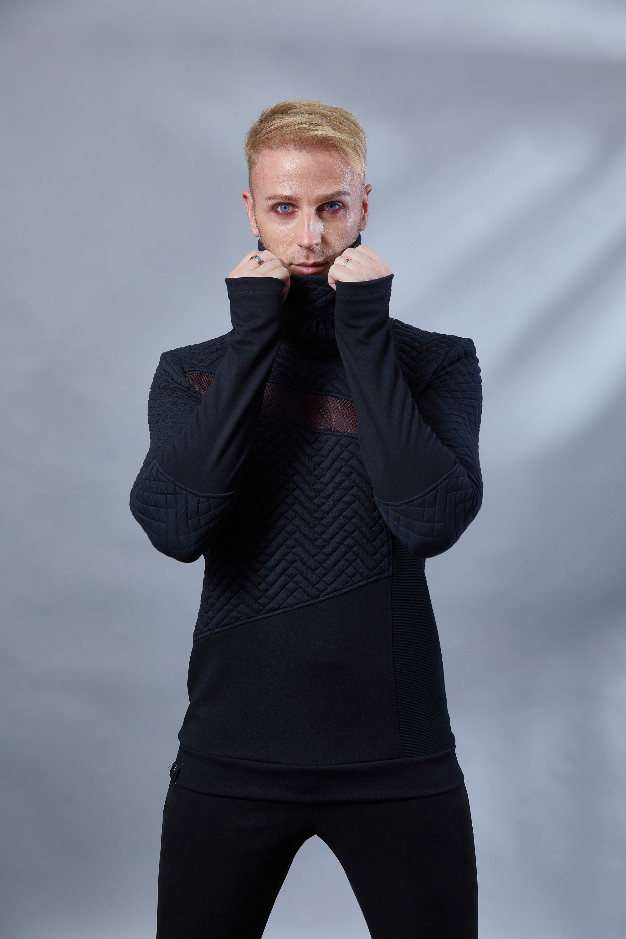 LL-9 Black asymmetrical sweater