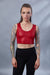 ST-6 Red faux leather crop top
