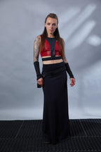 ST-6 Rotes Crop-Top aus Kunstleder