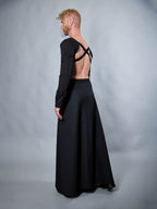 SK-L Q10 Black men's maxi skirt