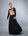 SK-C Black men's maxi skirt with hidden pocket