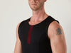 KA-9 Black sleeveless shirt with red insert