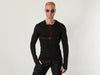 KA-9 Black sleeveless shirt with red insert