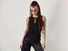 KA-9S Black tank top with mesh insert