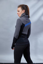 LL-8 Gray asymmetrical sweater with high neck - zolnar