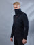 Black futuristic sweater with high collar