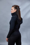 PP Black cyberpunk hoodie with high collar - zolnar