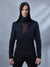 PP Black cyberpunk hoodie with high collar - zolnar