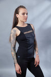 RA2 Black sleeveless faux leather top - zolnar