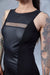RA2 Black sleeveless faux leather top - zolnar