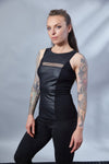 RA2 Black sleeveless faux leather top - zolnar