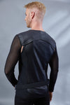 SH3-M Men's mesh sleeves, faux leather black cyberpunk shrug - zolnar