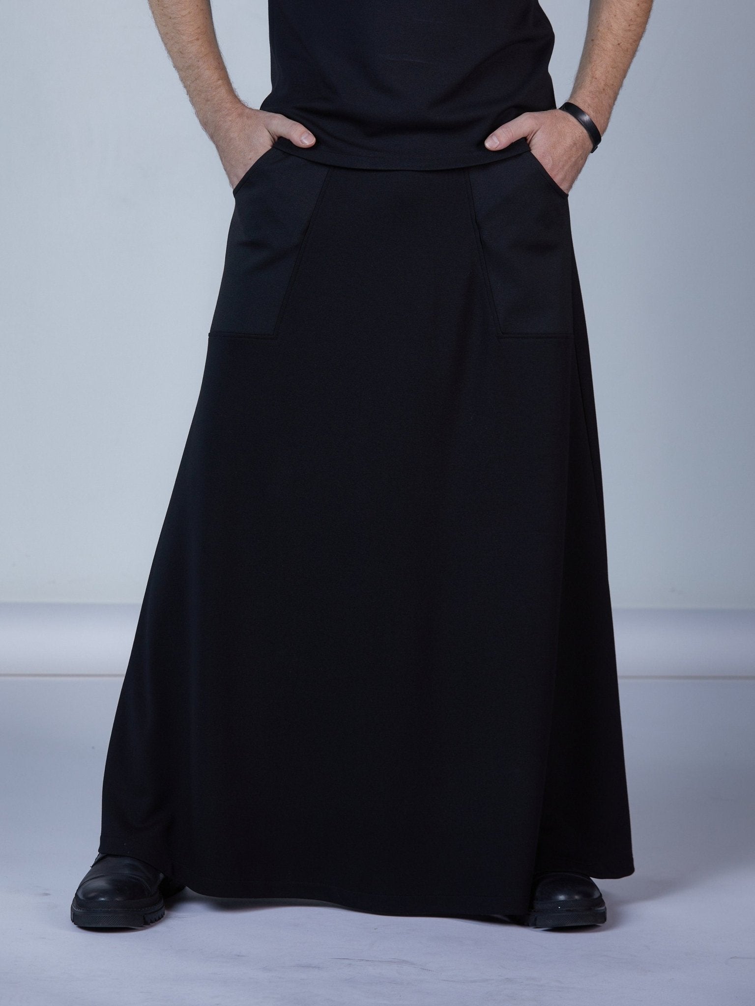 Black Maxi Skirt Floor Length High Waisted Long Skirt Sk-lv 