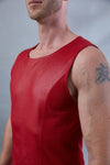 ST-L-6 Red faux leather sleeveless shirt - zolnar