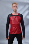 ST-L-6 Red faux leather sleeveless shirt - zolnar