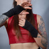 X-WRWs Black faux suede leather gloves - zolnar